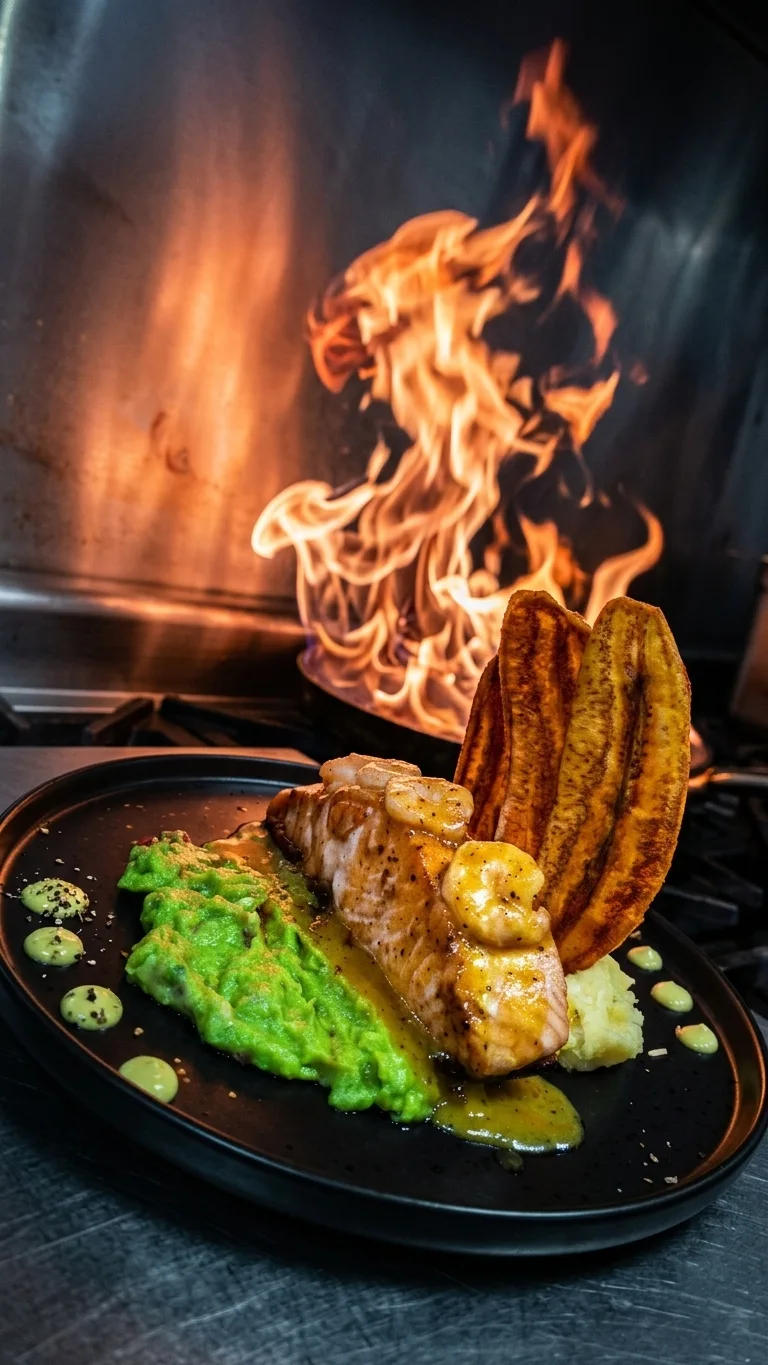 Parrilla de llamas del restaurante Misión San Rafael